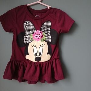 Disney Maroon Minnie Mouse Kids Shirt